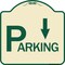Signmission Parking with Arrow Pointing Down Heavy-Gauge Aluminum Architectural Sign, 18" x 18", TG-1818-24520 A-DES-TG-1818-24520 - alternate 1
